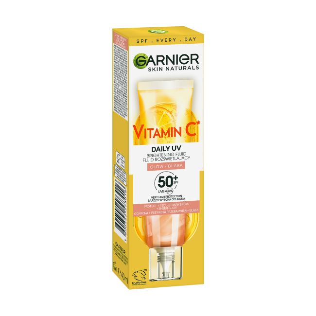 GARNIER VITAMIN C DAILY UV SPG50+ švytėjimo suteikiantis dieninis veido fluidas, 40 ml