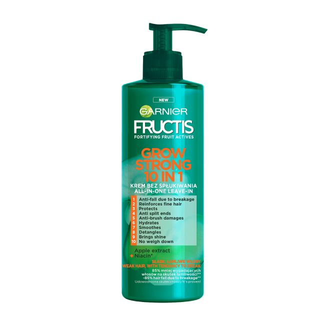 GARNIER FRUCTIS GROW STRONG NIACINAMIDE 10-IN-1 LEAVEN IN plaukų kremas, 400 ml