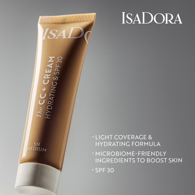 ISADORA THE CC + HYDRATING & SPF30 makiažo pagrindas, 30 ml