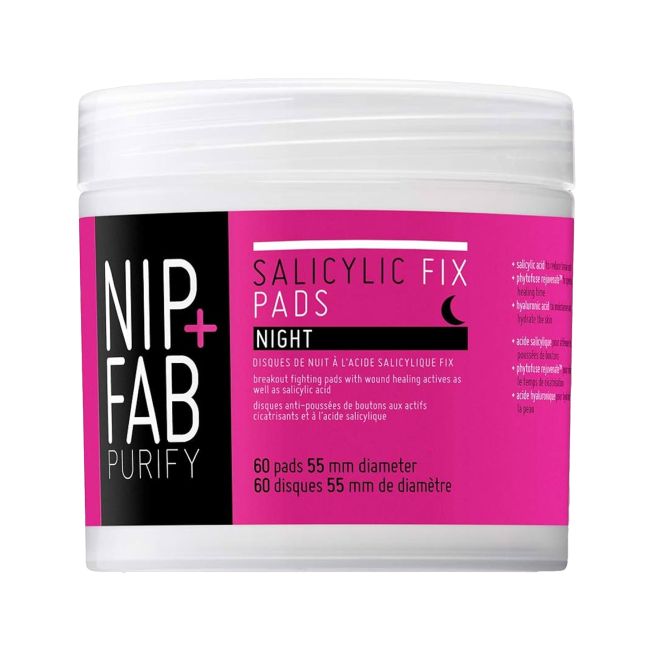NIP+FAB PURIFY SALICYLIC FIX naktiniai valomieji veido padeliai (60 vnt. x 55 mm)
