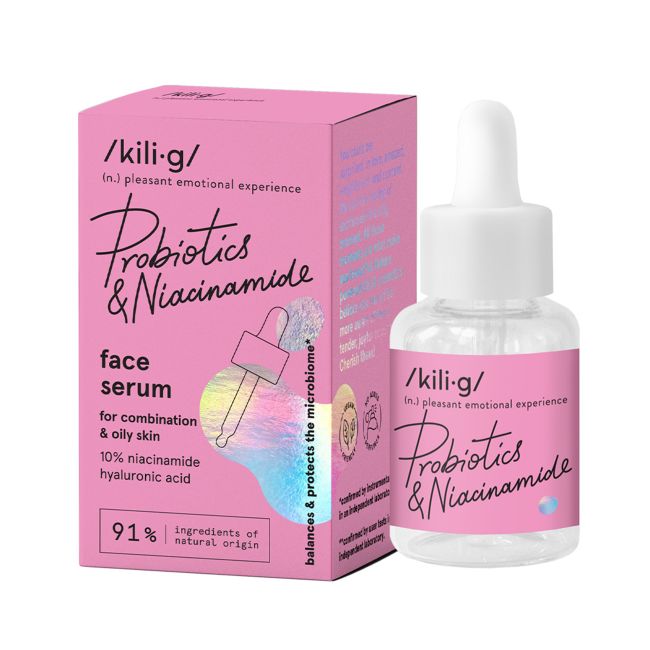 KILIG PROBIOTICS & NIACINAMIDE veido serumas, 30 ml