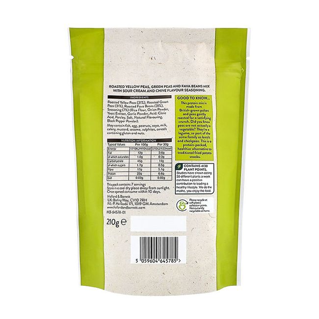 HOLLAND & BARRETT SOUR CREAM & CHIVE PROTEIN MIX baltymų mišinys, 210 g