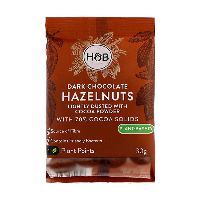 HOLLAND & BARRETT lazdyno riešutai juodajame šokolade, 30 g