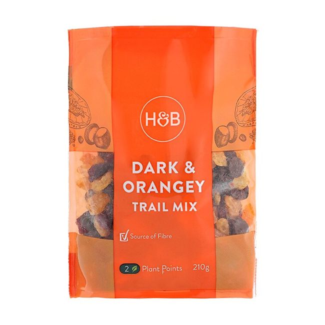 HOLLAND & BARRETT DARK & ORANGEY TRAIL MIX džiovintų vaisių ir uogų mišinys, 210 g