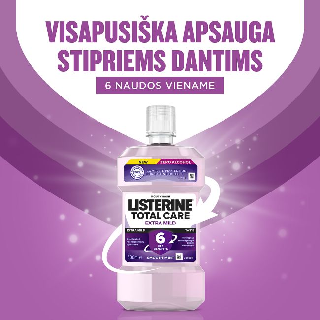 LISTERINE TOTAL CARE EXTRA MILD burnos skalavimo skystis, 500 ml