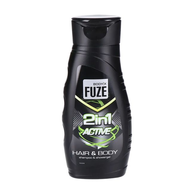 BODY-X FUZE 2IN1 ACTIVE plaukų šampūnas ir kūno želė, 300 ml