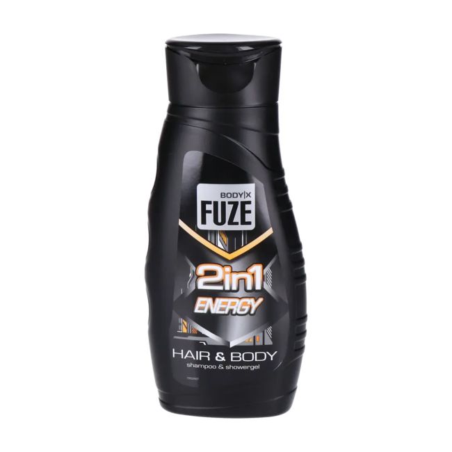 BODY-X FUZE 2IN1 ENERGY plaukų šampūnas ir kūno želė, 300 ml