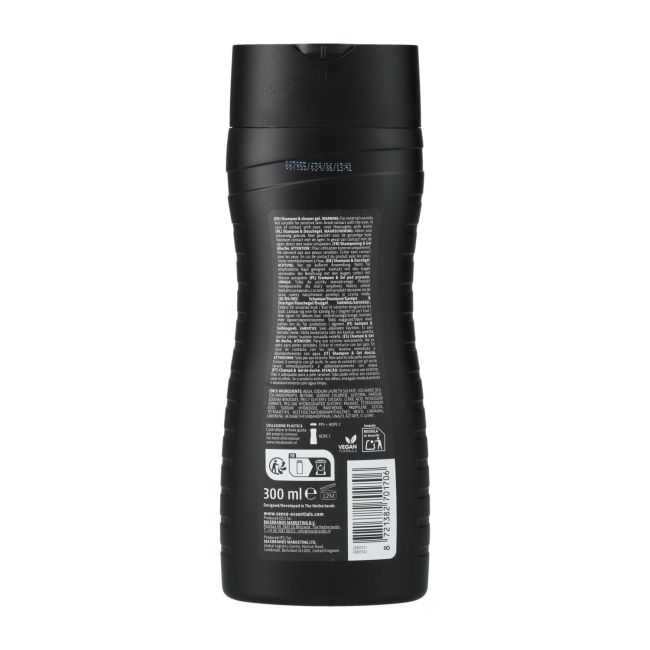 BODY-X FUZE 2IN1 PULSE plaukų šampūnas ir kūno želė, 300 ml