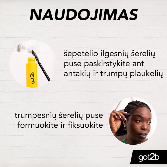 GOT2B GLUED 4 BROWS & EDGES 2 in 1 antakių ir trumpų plaukelių želė, 16 ml