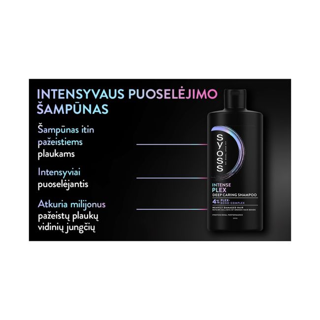 SYOSS INTENSE PLEX plaukų šampūnas, 440 ml