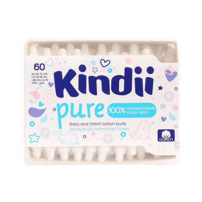 CLEANIC KINDII PURE vatos pagaliukai (60 vnt.)