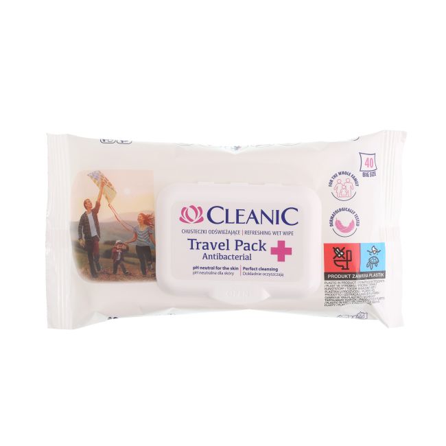 CLEANIC REFRESHING kelioninės drėkinamosios servetėlės (40 vnt.)