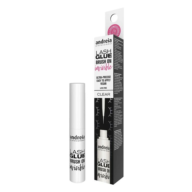 ANDREIA LASH GLUE BRUSH ON INVISIBLE CLEAR blakstienų klijai su šepetėliu, 5 g