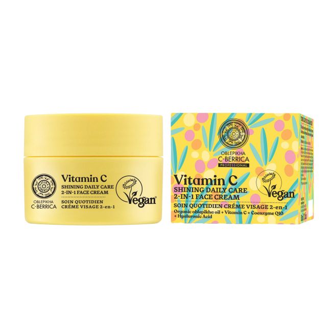 OBLEPIKHA C-BERRICA VITAMIN C SHINING DAILY CARE 2-IN-1 veido kremas, 50 ml