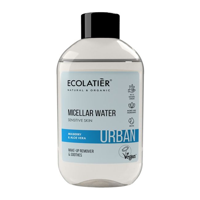 ECOLATIER URBAN MULBERRY & ALOE VERA SENSITIVE micelinis vanduo, 400 ml