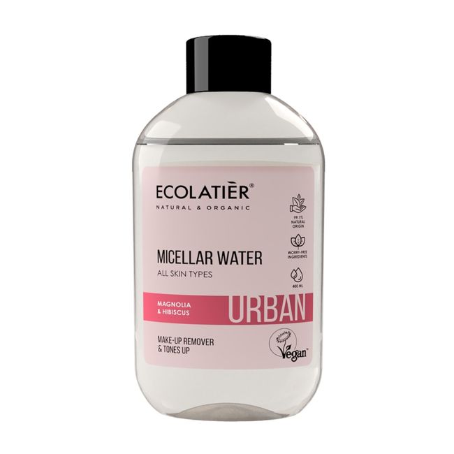 ECOLATIER URBAN MAGNOLIA & HIBISCUS ALL SKIN TYPES micelinis vanduo, 400 ml