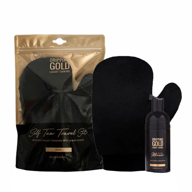 DRIPPING GOLD TRAVEL DARK kelioninis savaiminio įdegio priemonių rinkinys
