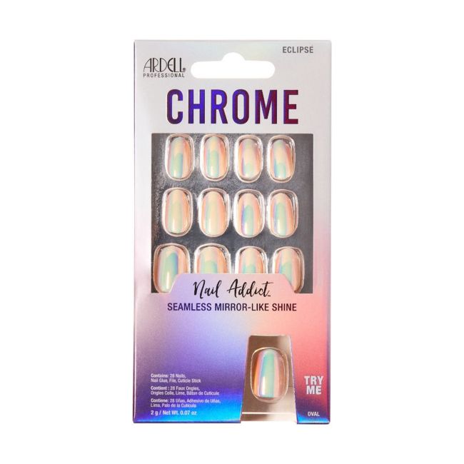 ARDELL NAIL ADDICT CHROME priklijuojami nagai (28 vnt.)