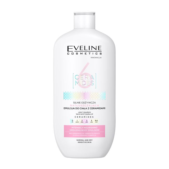 EVELINE 6 CERAMIDES INTENSELY NOURISHING GREASING kūno emulsija, 350 ml