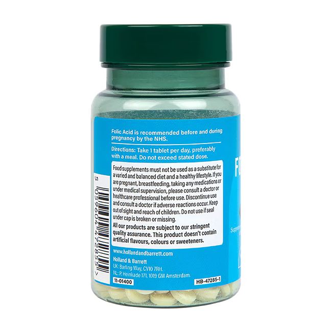 H&B folio rūgštis 400 µg, 180 tablečių