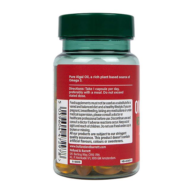 H&B VEGAN omega 3 žuvų taukai, 60 kapsulių