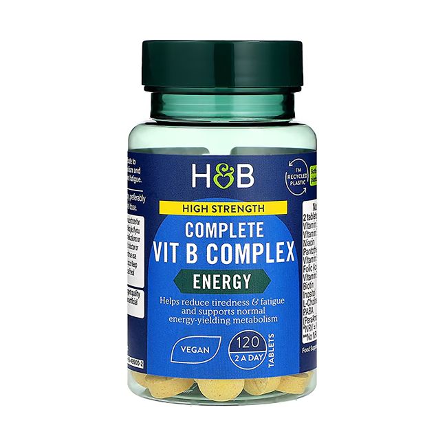 H&B HIGH STRENGTH COMPLETE B grupės vitaminų kompleksas, 120 tablečių