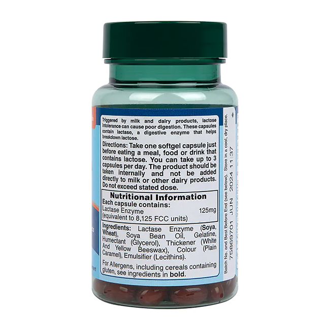 H&B laktazės enzimas 125 mg, 120 kapsulių