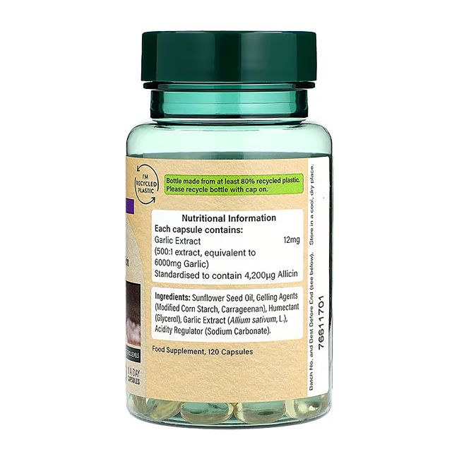 H&B HIGH STRENGTH česnakas 6000 mg, 120 kapsulių