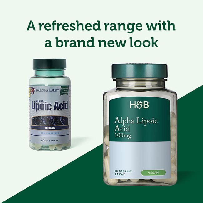 H&B alfa lipoinė rūgštis 100 mg, 60 kapsulių