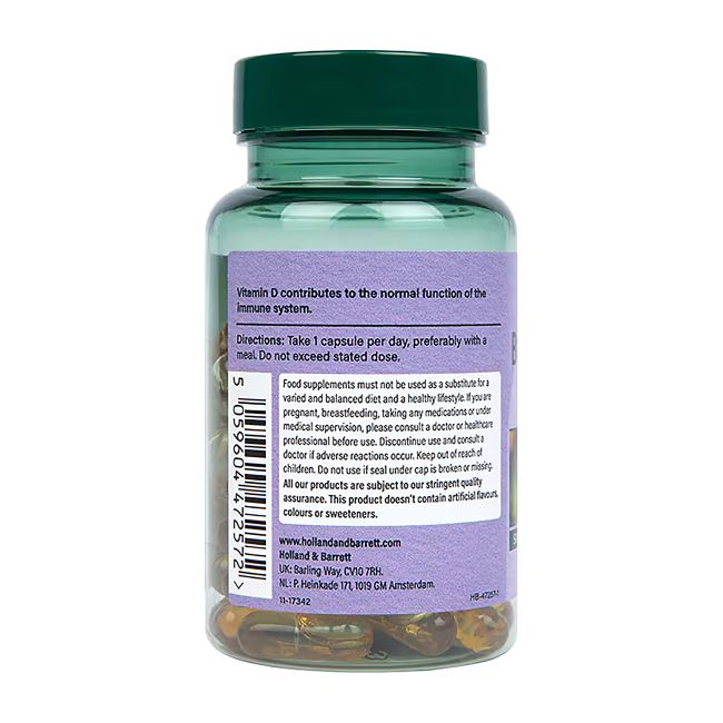 H&B juodųjų sėklų aliejus ir vitaminas D, 60 kapsulių