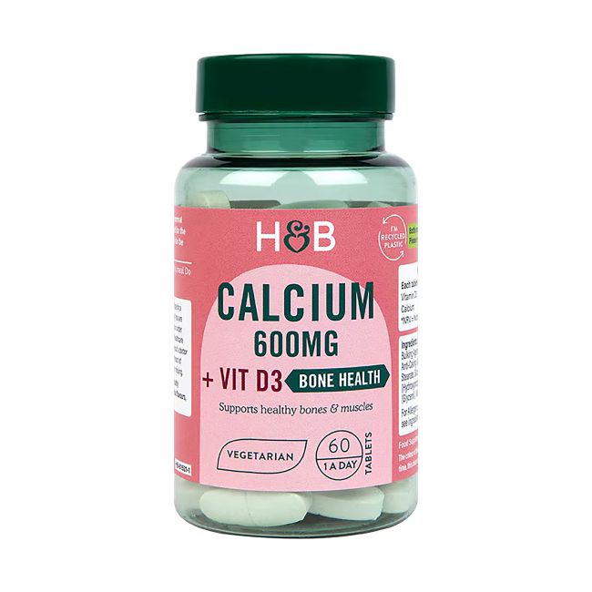 H&B kalcis 600 mg ir vitaminas D kaulams, 60 tablečių