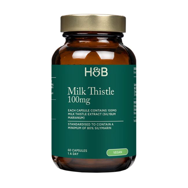 H&B pieno erškėtis 100 mg, 60 kapsulių