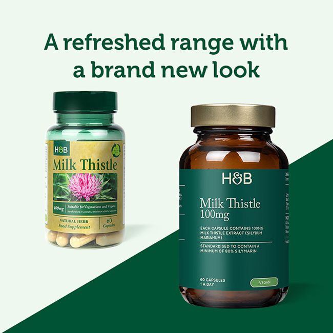 H&B pieno erškėtis 100 mg, 60 kapsulių