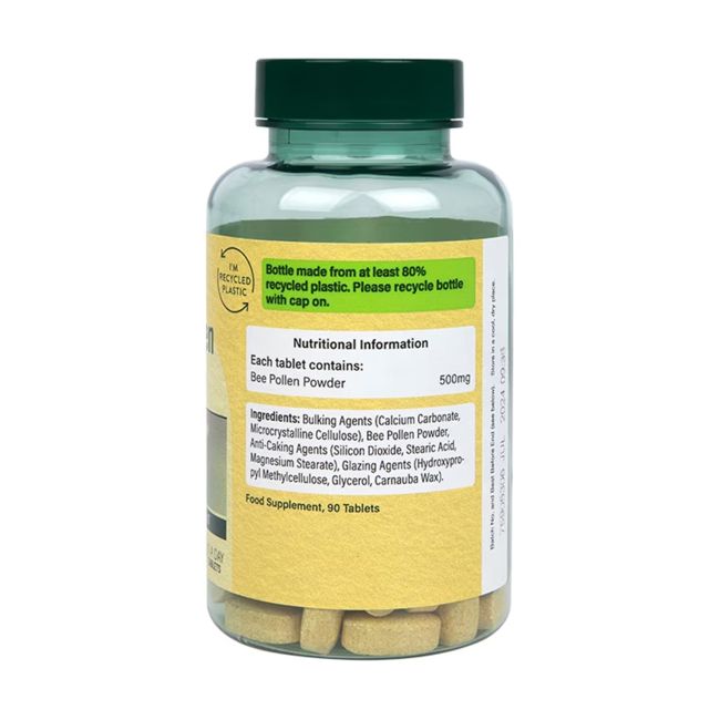 H&B bičių žiedadulkės 500 mg, 90 tablečių