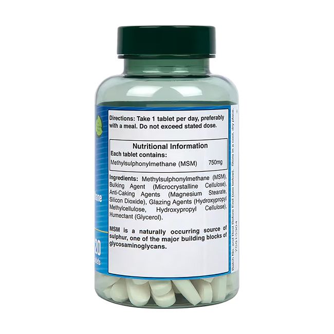 H&B metilsulfonilmetanas (MSM) 750 mg, 120 tablečių