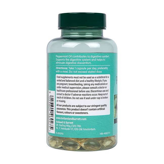 H&B pipirmėčių aliejus 200 mg, 120 kapsulių