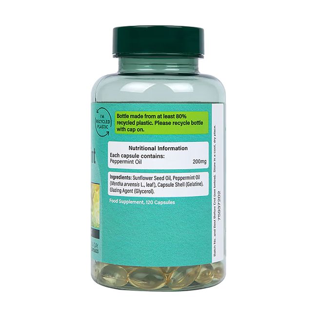 H&B pipirmėčių aliejus 200 mg, 120 kapsulių