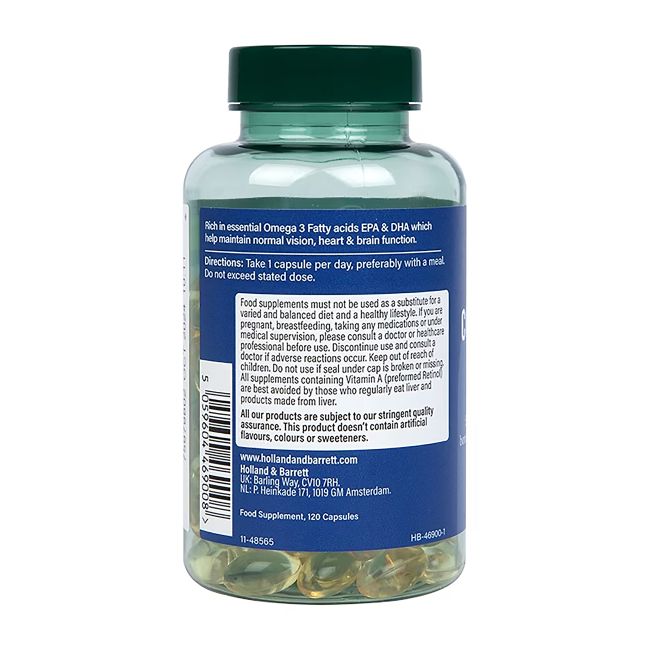 H&B grynas menkių kepenų aliejus 500 mg, 120 kapsulių