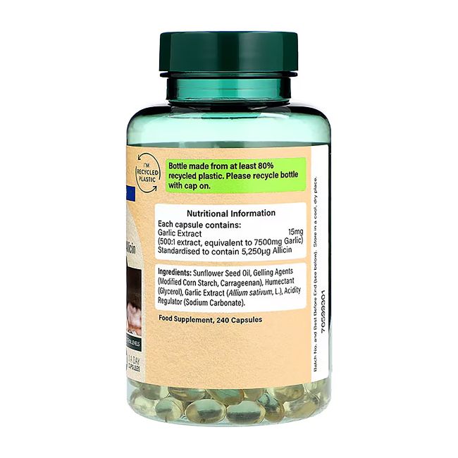 H&B SUPER STRENGTH česnakas 7500 mg, 240 kapsulių