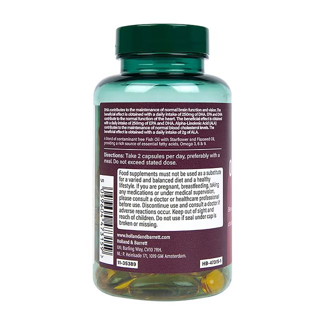 H&B TRIPLE omega 3-6-9, 60 kapsulių