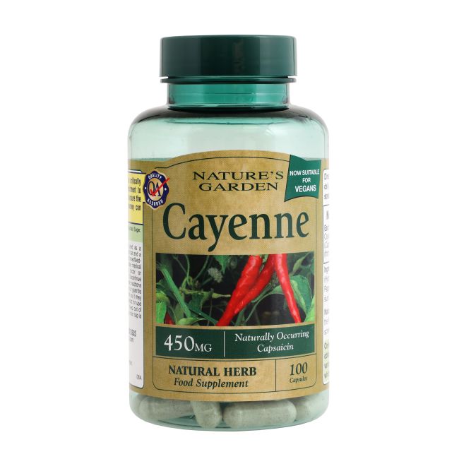 NATURE'S GARDEN kajeno pipirų ekstraktas 450 mg, 100 minkštųjų kapsulių