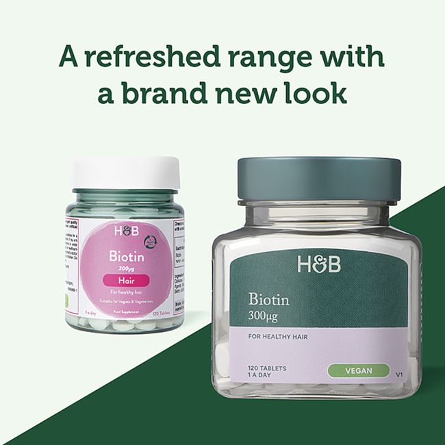 H&B biotinas 300 ug, 120 tablečių