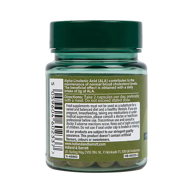 H&B šalto spaudimo kanapių sėklų aliejus 594 mg, 60 kapsulių
