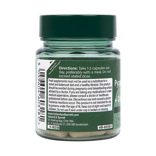 H&B PYCNOGENOL® jūrinės pušies žievės ekstraktas 30 mg ir citrusinių vaisių bioflavonoidai, 30 kap.