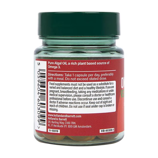 H&B VEGAN omega 3 žuvų taukai, 30 kapsulių