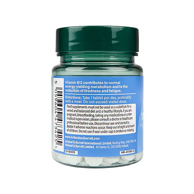 H&B vitaminas B12 100 µg, 60 tablečių
