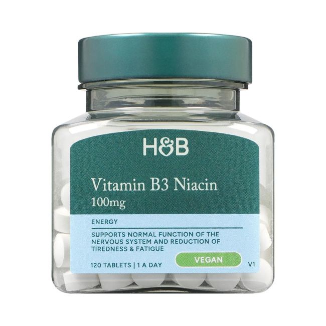 H&B vitaminas B3 (niacinas) 100 mg, 120 tablečių