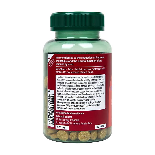 H&B geležis 15 mg, B grupės vitaminai, vitaminas C ir mineralai, 180 tablečių