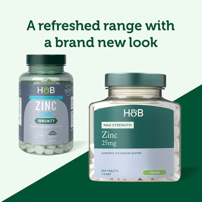 H&B HIGH STRENGTH cinkas 25 mg, 240 tablečių