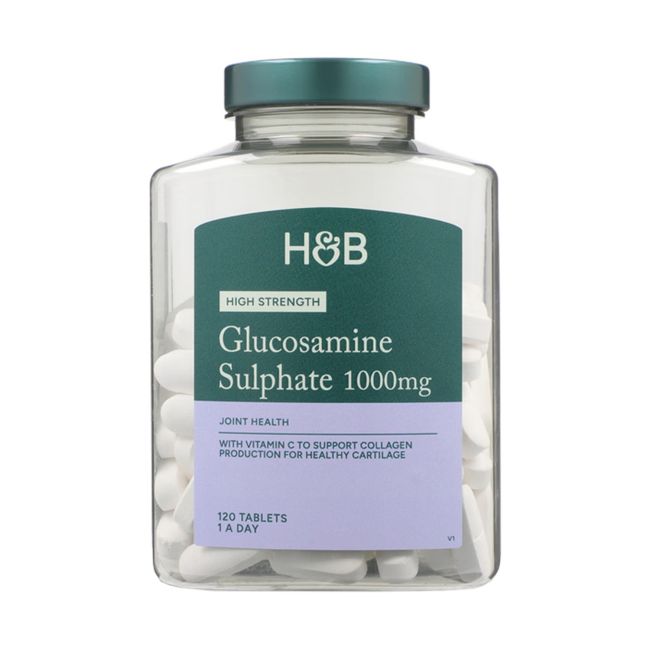 H&B HIGH STRENGTH gliukozamino sulfatas 1000 mg, 120 tablečių